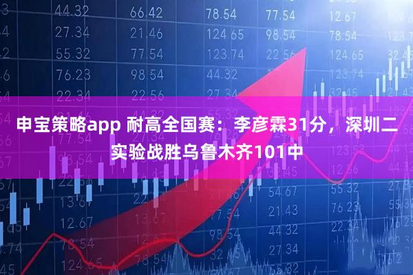 申宝策略app 耐高全国赛：李彦霖31分，深圳二实验战胜乌鲁木齐101中